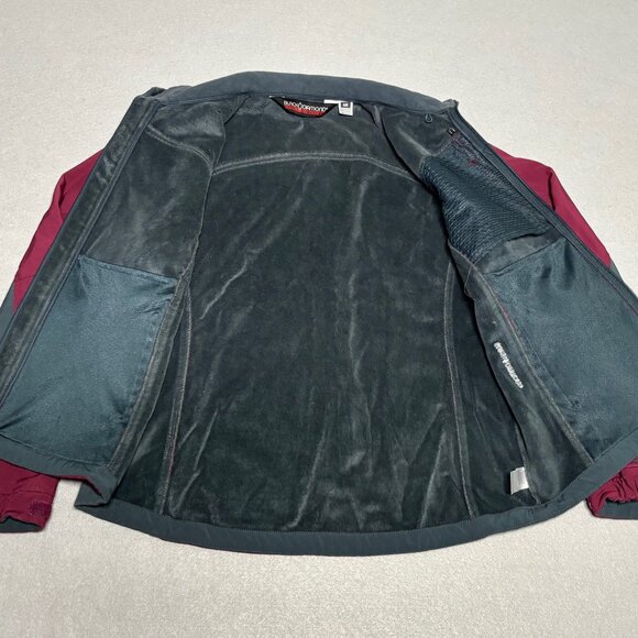 Black Diamond Double Jacket Women Maroon Medium Soft Shell Full Zip Fleece Lined - Picture 6 of 9